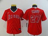 Youth Angels 27 Mike Trout Red 2020 Nike Cool Base Jersey